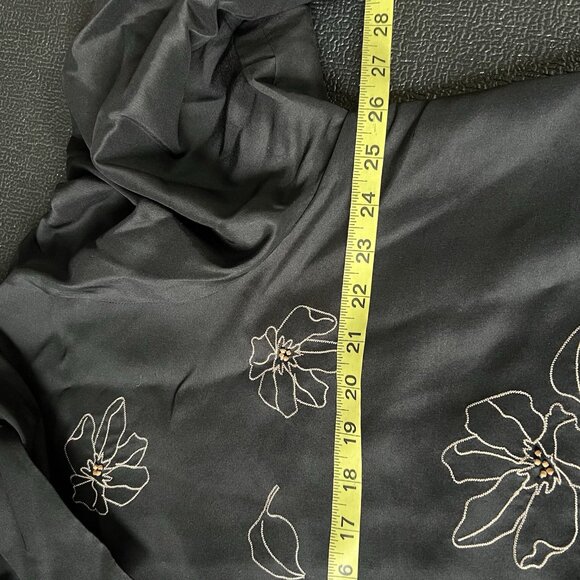 Women’s Coldwater Creek Black Silk Blouse sz XXL Embrpidered Beaded Quiet Luxury - Picture 7 of 9